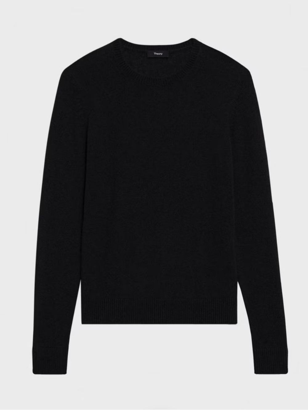 THEORY FEATHER CASHMERE BLACK CREWNECK SWEATER SMALL